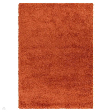 Atlas Plush Plain Soft Polypropylene Shaggy Orange Rug-Asiatic Carpets-Rug Love - The Most Loved Rug Store